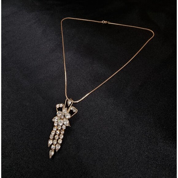 Vintage Star-Art 1/20 12 GF 1960s Necklace & Brooch Combo With Sparkling Rhinest - Picture 2 of 5